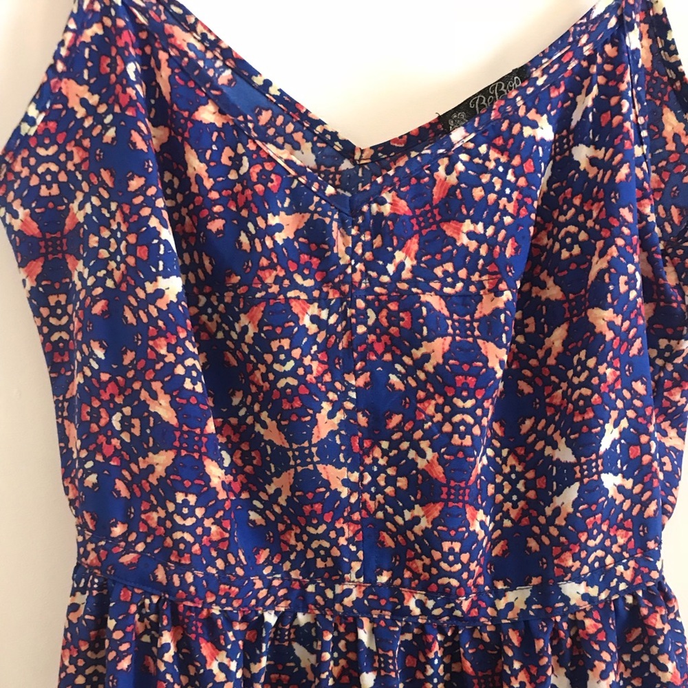 Bebop blue multi color printed mini dress